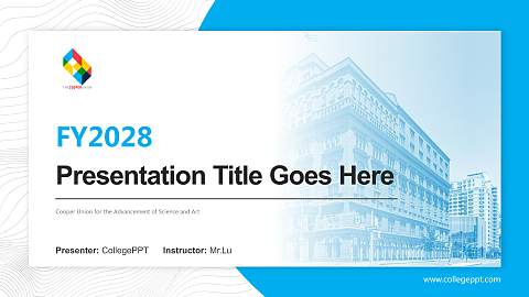 Cooper Union for the Advancement of Science and Art Academic Presentation/Research Findings Report PPT Template