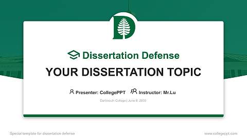 Dartmouth College Graduation Thesis Defense PPT Template