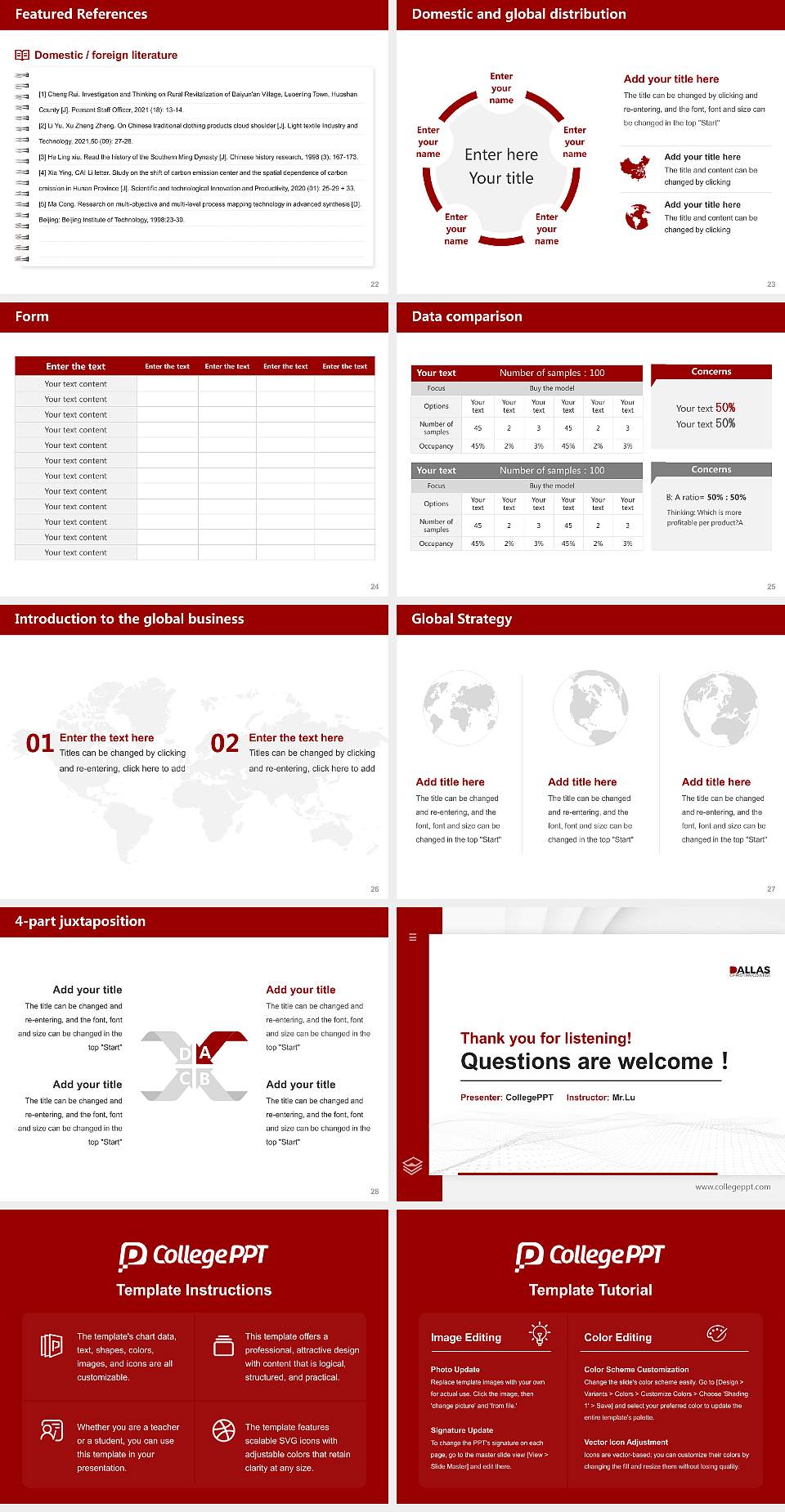 Dallas Christian College Thesis Proposal/Graduation Defense PPT Template4:3 ratio PPT effect preview image4