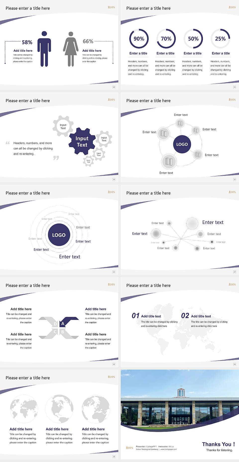 Dallas Theological Seminary Course/Courseware Creation PPT Template4:3 ratio PPT effect preview image4