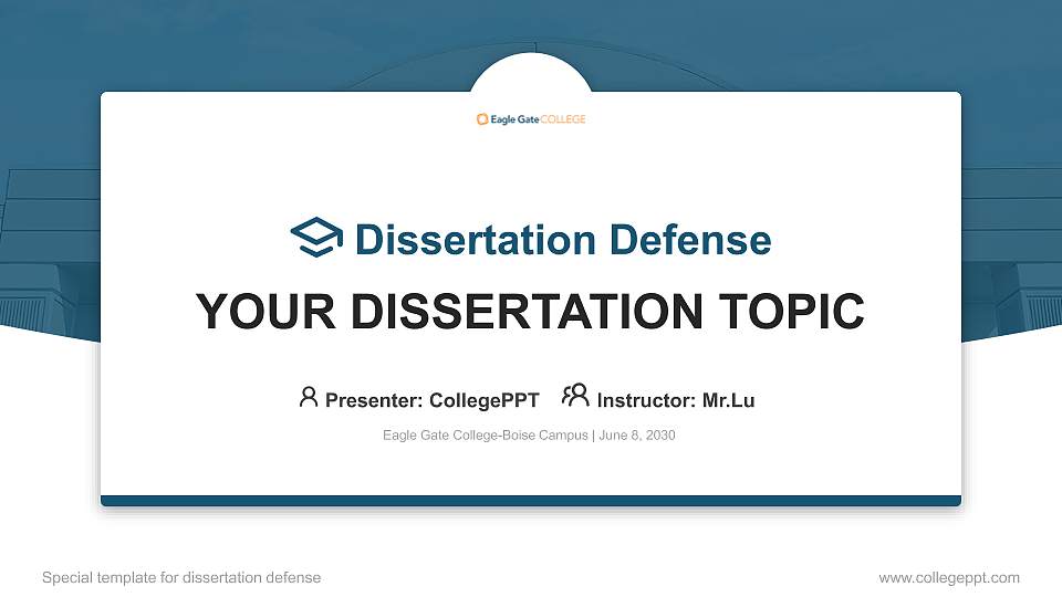 Eagle Gate College-Boise Campus Graduation Thesis Defense PPT Template16:9 ratio PPT effect preview image