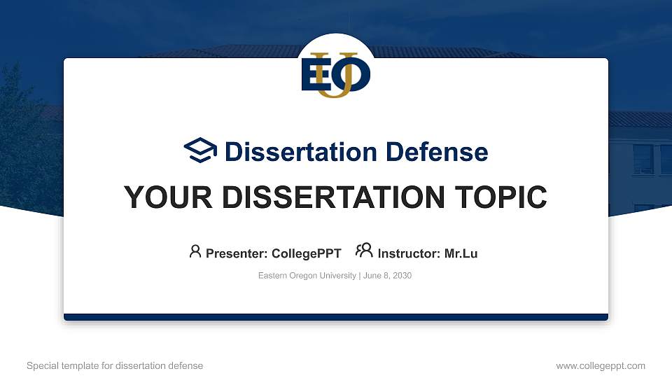 Eastern Oregon University Graduation Thesis Defense PPT Template16:9 ratio PPT effect preview image