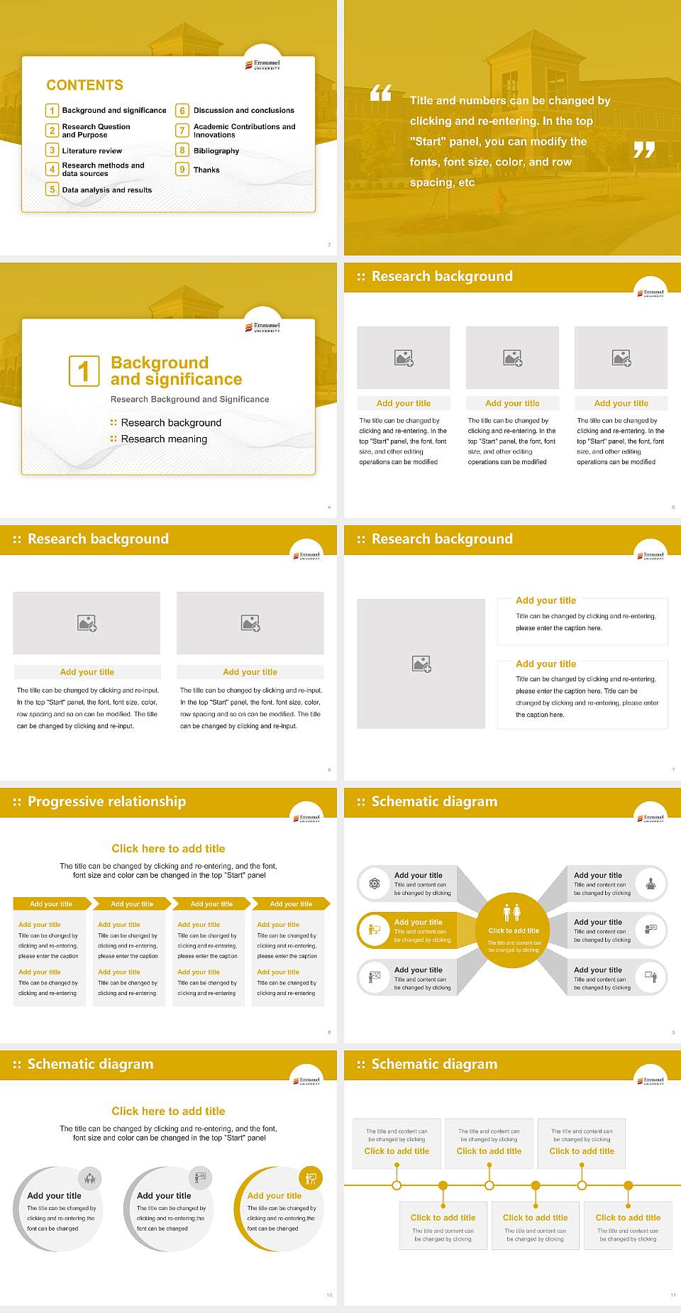 Emmanuel University Graduation Thesis Defense PPT Template4:3 ratio PPT effect preview image2