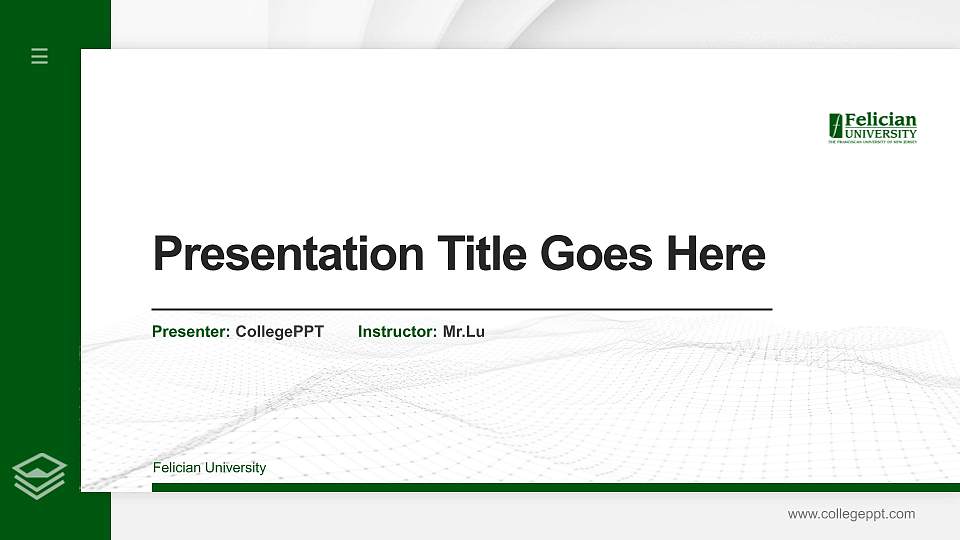Felician University Thesis Proposal/Graduation Defense PPT Template16:9 ratio PPT effect preview image