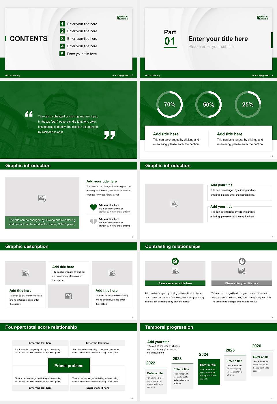 Felician University Thesis Proposal/Graduation Defense PPT Template16:9 ratio PPT effect preview image2