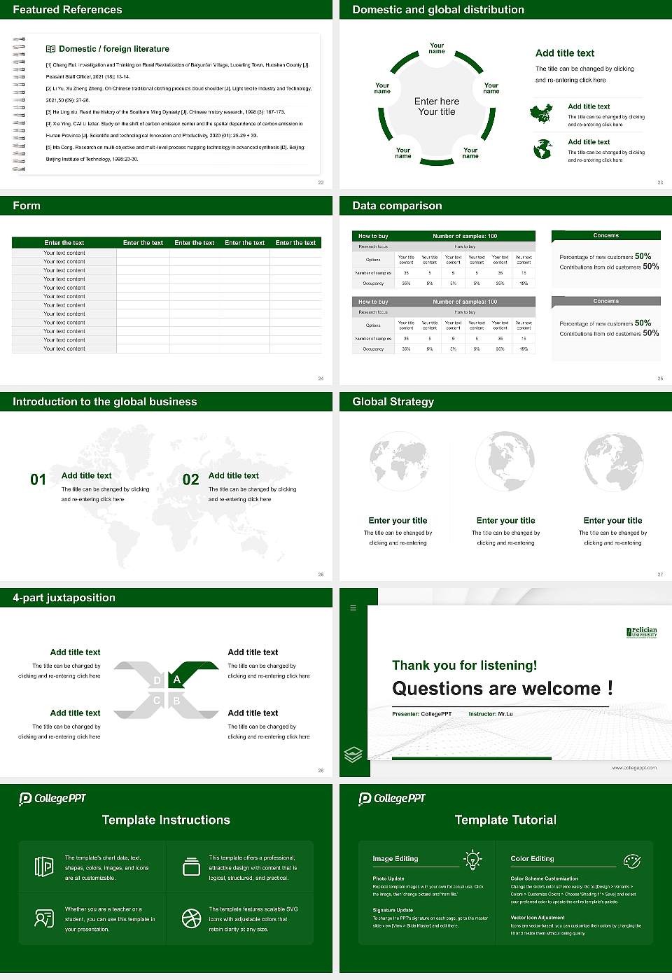 Felician University Thesis Proposal/Graduation Defense PPT Template16:9 ratio PPT effect preview image4