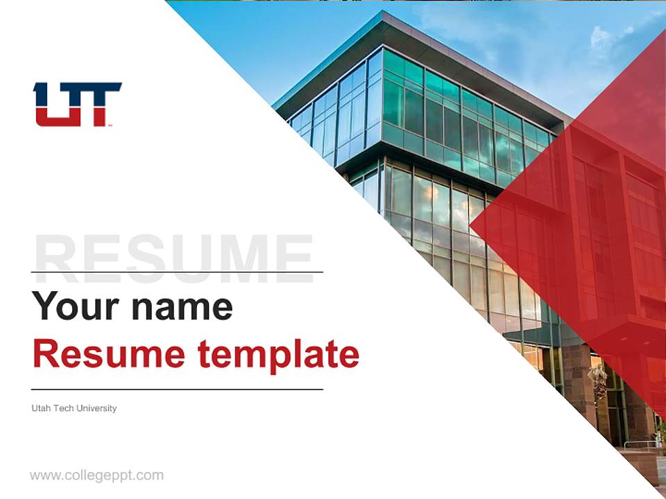 Utah Tech University Resume PPT Template4:3 ratio PPT effect preview image5