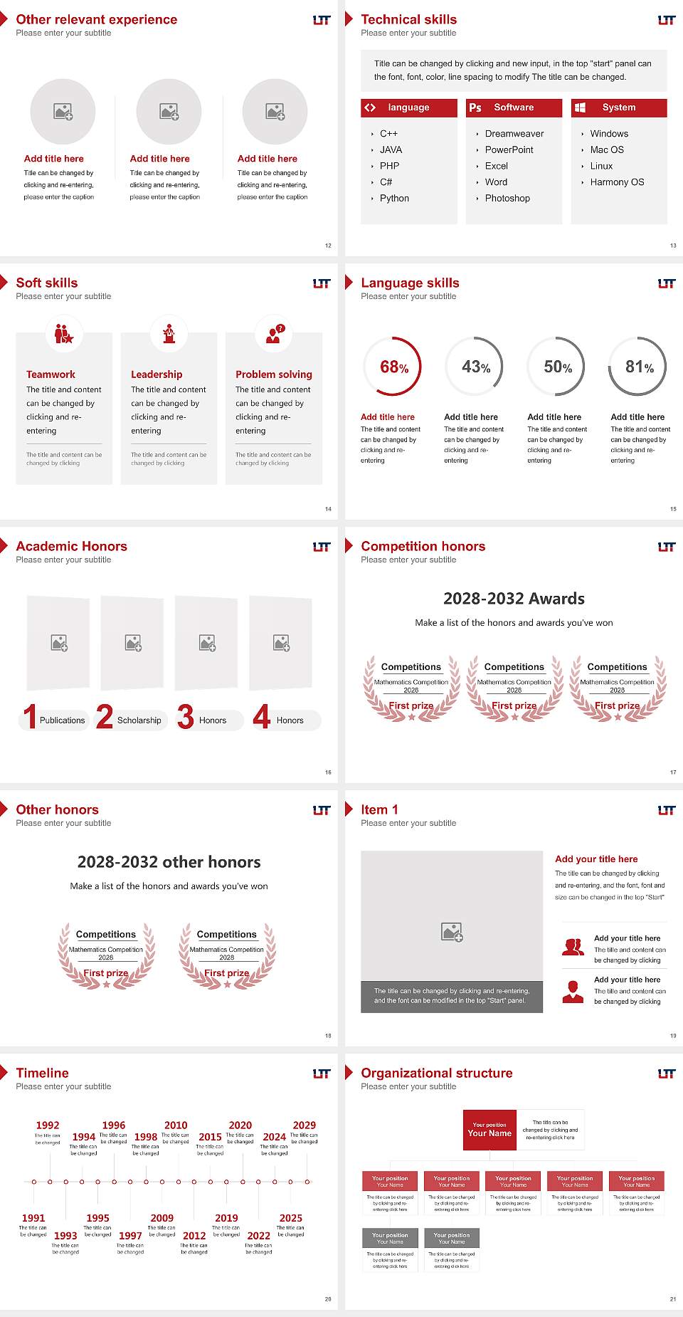 Utah Tech University Resume PPT Template4:3 ratio PPT effect preview image3