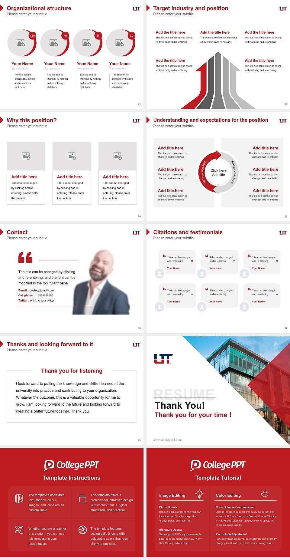Utah Tech University Resume PPT Template4:3 ratio PPT effect preview image4