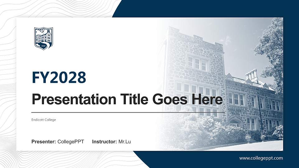 Endicott College Academic Presentation/Research Findings Report PPT Template16:9 ratio PPT effect preview image1