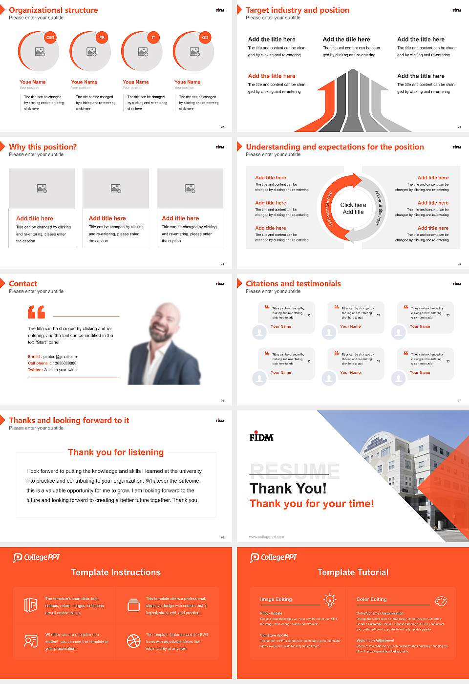 Fidm-Fashion Institute of Design & Merchandising-Los Angeles Resume PPT Template16:9 ratio PPT effect preview image4
