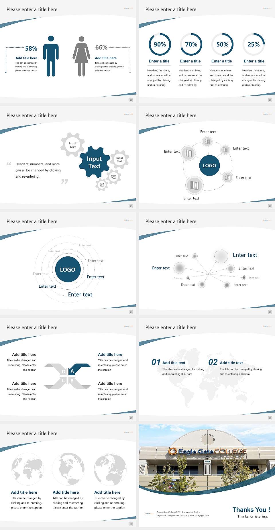 Eagle Gate College-Boise Campus Course/Courseware Creation PPT Template4:3 ratio PPT effect preview image4