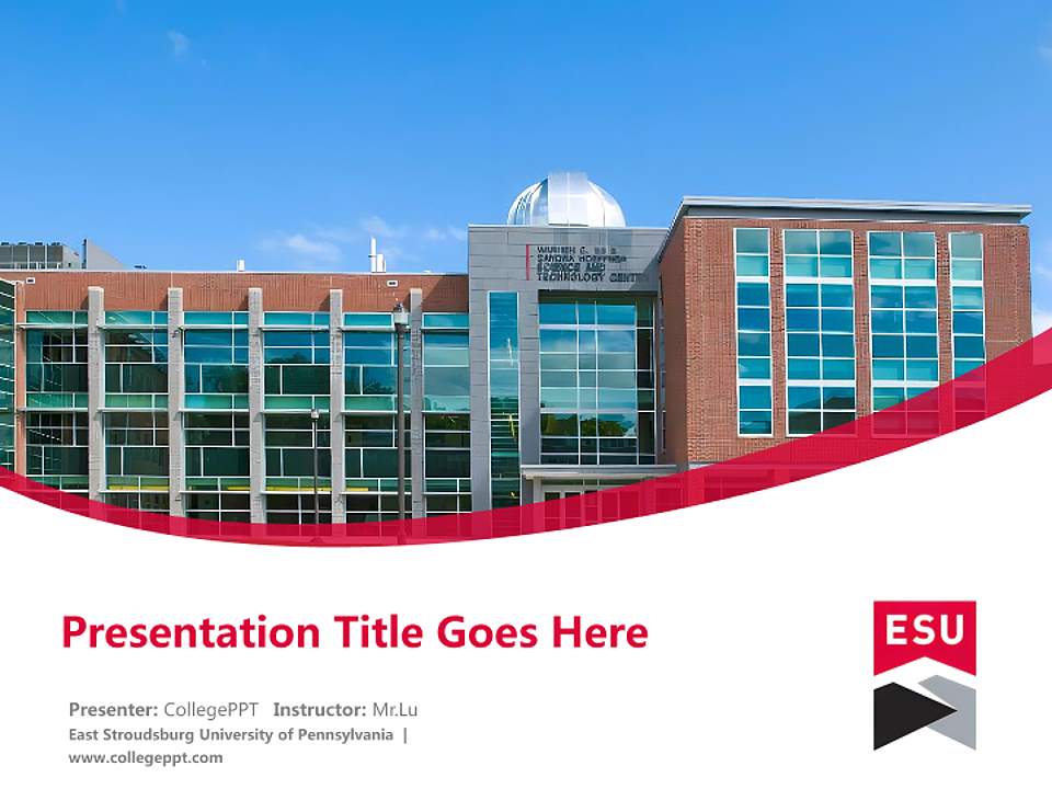 East Stroudsburg University of Pennsylvania Course/Courseware Creation PPT Template4:3 ratio PPT effect preview image5