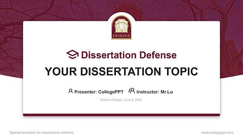 Erskine College Graduation Thesis Defense PPT Template