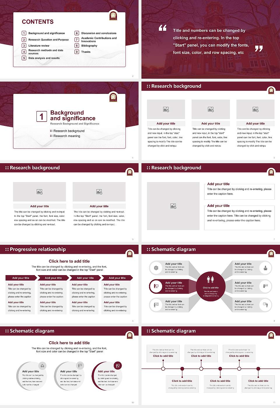 Erskine College Graduation Thesis Defense PPT Template16:9 ratio PPT effect preview image2