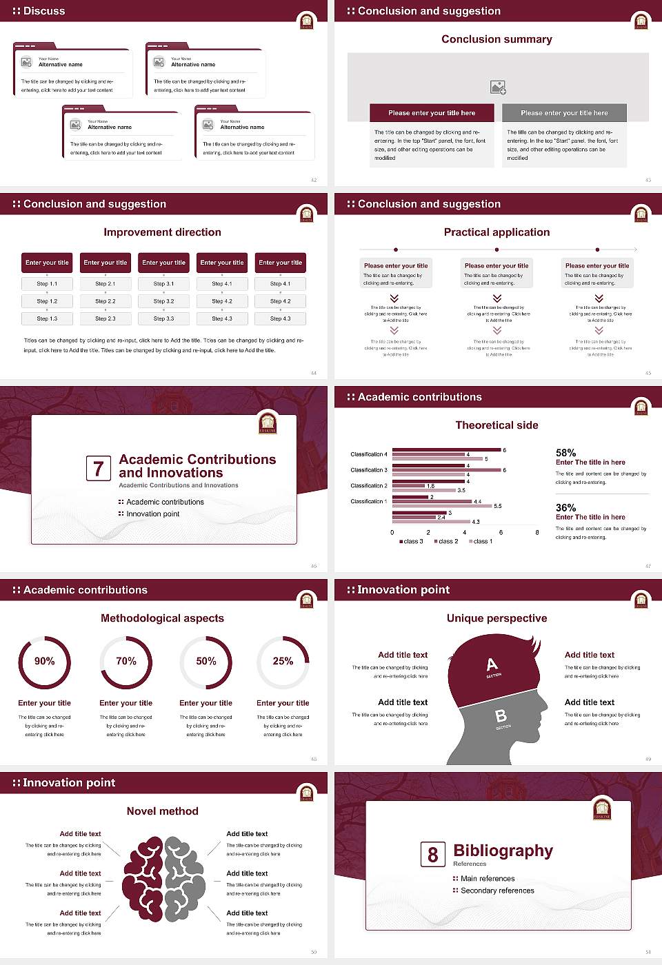 Erskine College Graduation Thesis Defense PPT Template16:9 ratio PPT effect preview image6