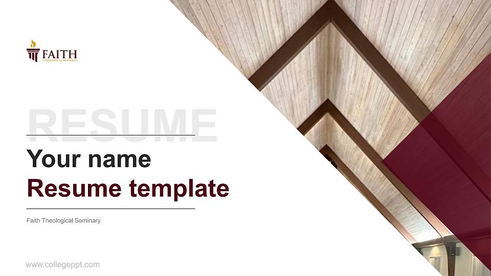 Faith Theological Seminary Resume PPT Template16:9 ratio PPT effect preview image