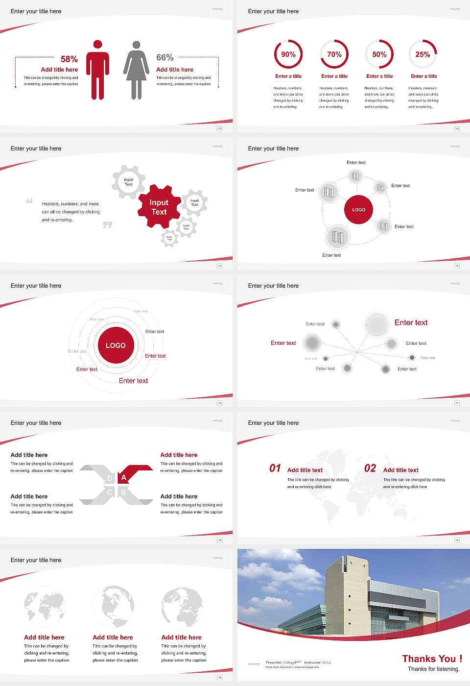 Ferris State University Course/Courseware Creation PPT Template16:9 ratio PPT effect preview image4