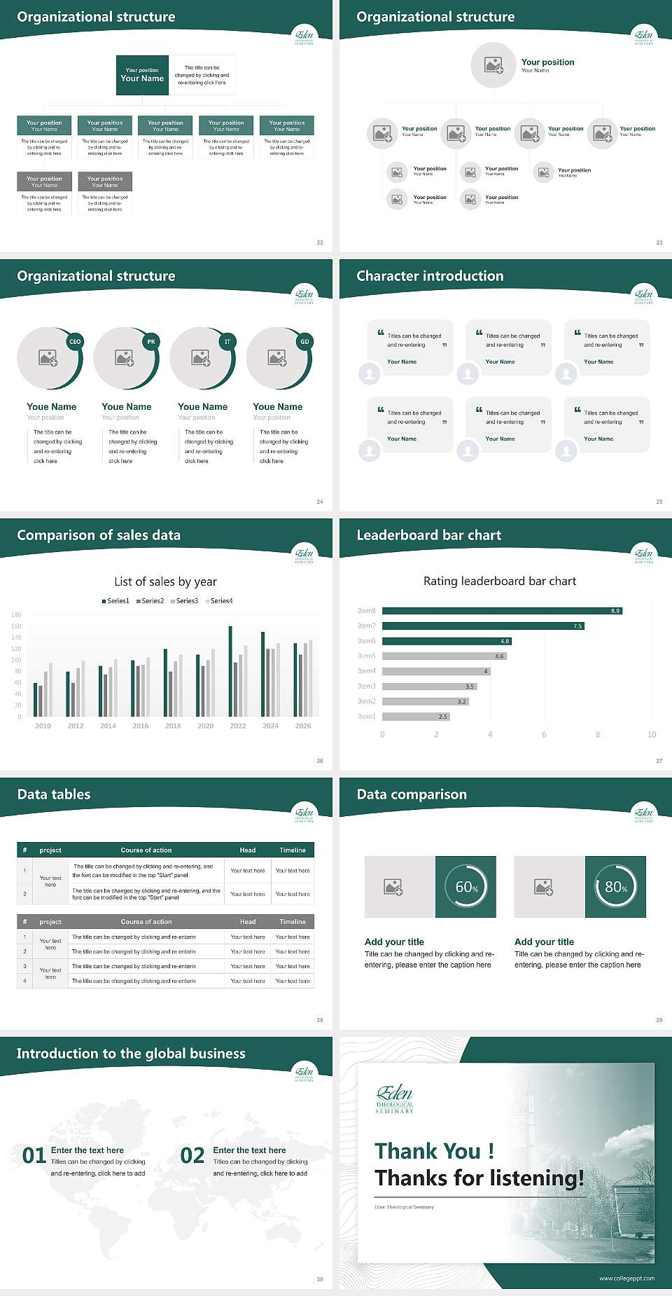 Eden Theological Seminary Academic Presentation/Research Findings Report PPT Template4:3 ratio PPT effect preview image4