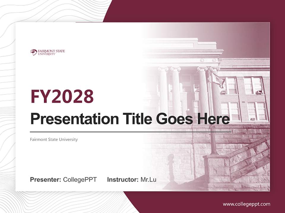 Fairmont State University Academic Presentation/Research Findings Report PPT Template4:3 ratio PPT effect preview image5