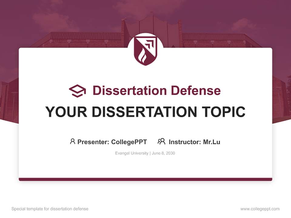 Evangel University Graduation Thesis Defense PPT Template4:3 ratio PPT effect preview image7
