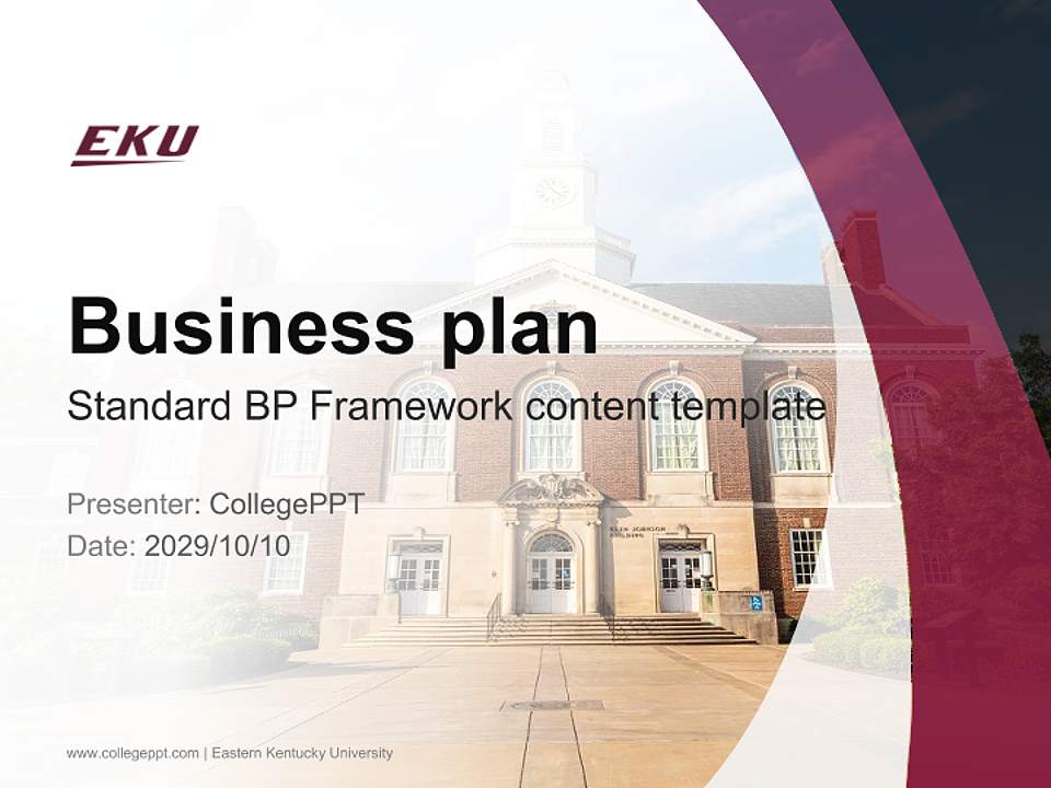 Eastern Kentucky University Competition/Entrepreneurship Contest PPT Template4:3 ratio PPT effect preview image9