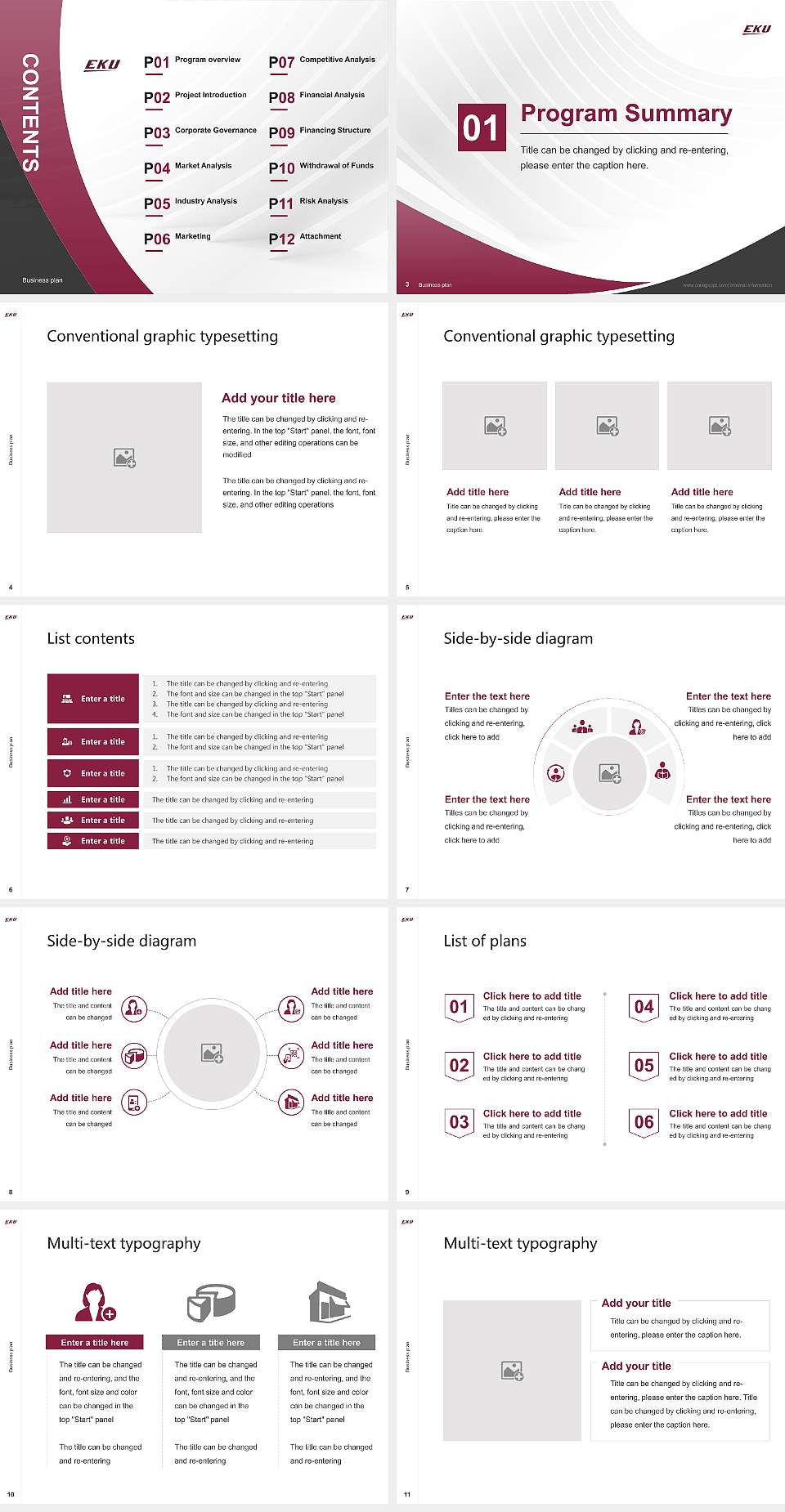 Eastern Kentucky University Competition/Entrepreneurship Contest PPT Template4:3 ratio PPT effect preview image2