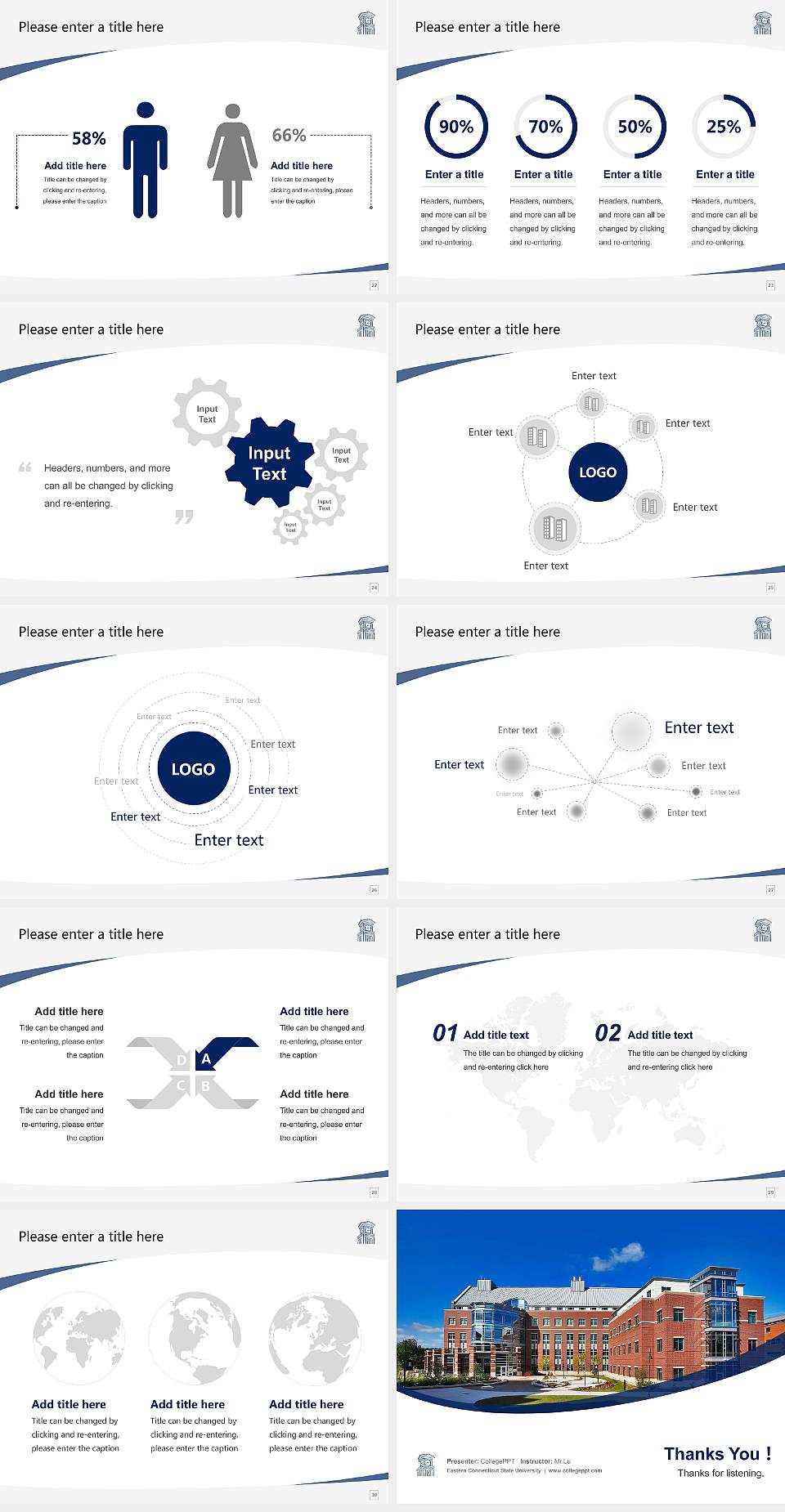 Eastern Connecticut State University Course/Courseware Creation PPT Template4:3 ratio PPT effect preview image4