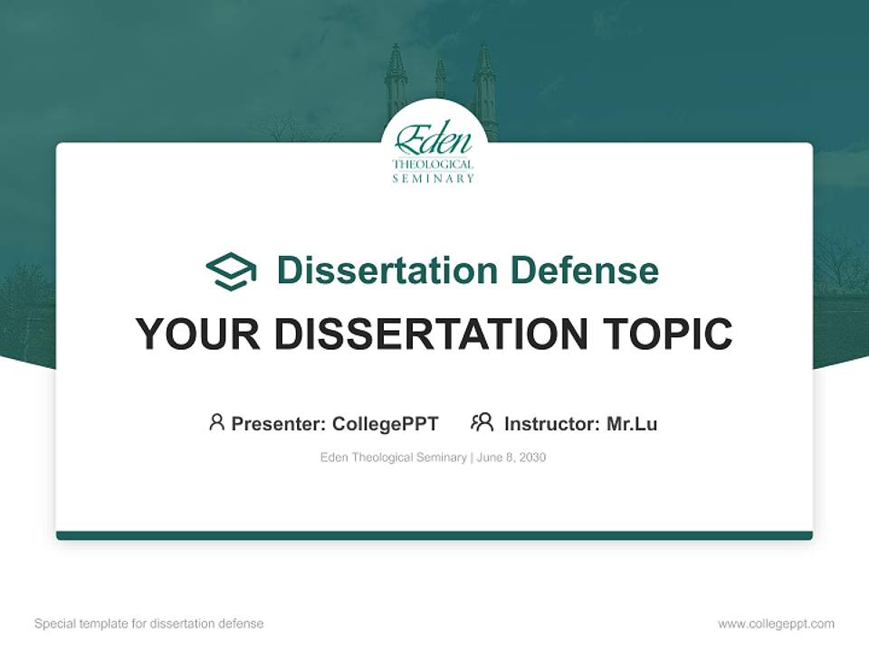Eden Theological Seminary Graduation Thesis Defense PPT Template4:3 ratio PPT effect preview image7