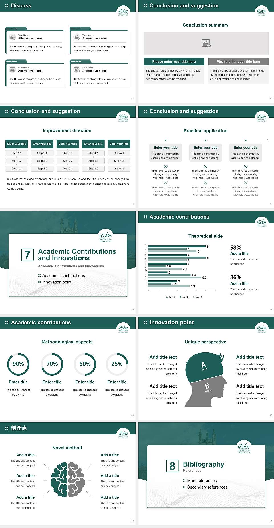 Eden Theological Seminary Graduation Thesis Defense PPT Template4:3 ratio PPT effect preview image6