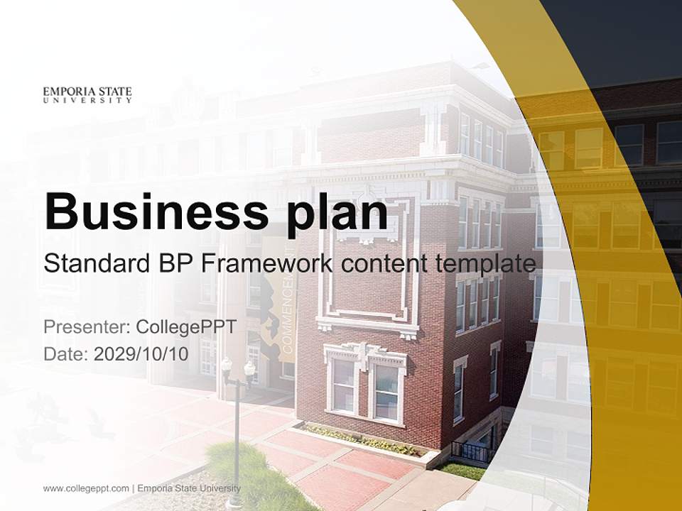 Emporia State University Competition/Entrepreneurship Contest PPT Template4:3 ratio PPT effect preview image9
