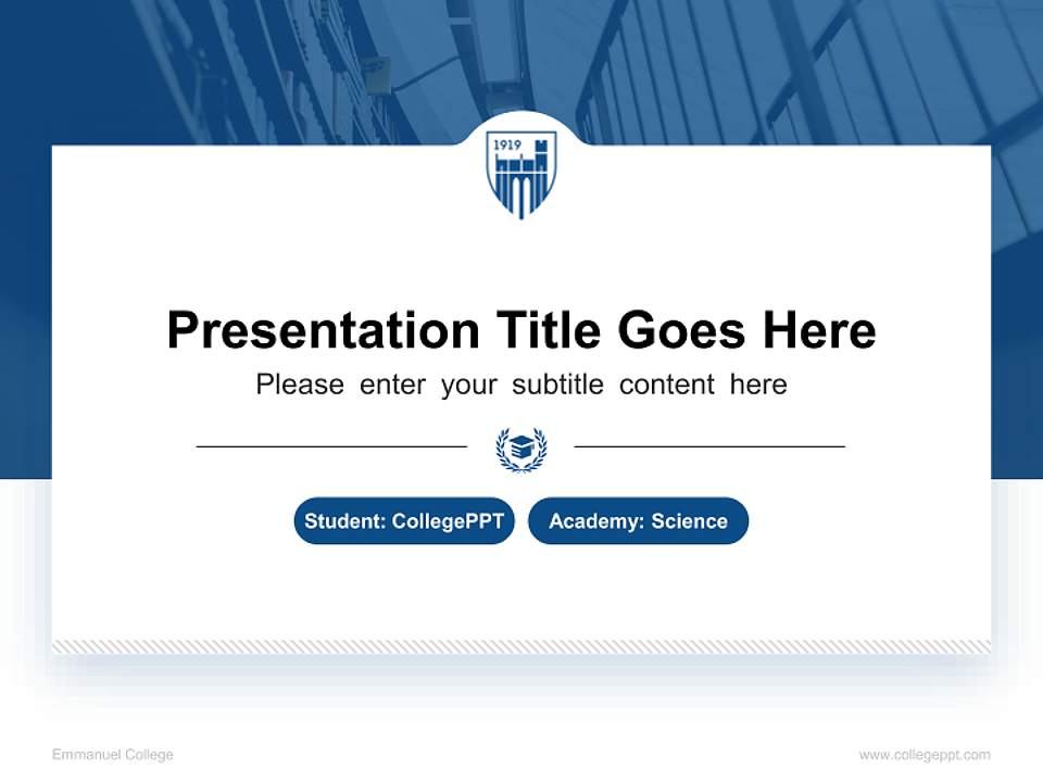 Emmanuel College National Scholarship Defense PPT Template4:3 ratio PPT effect preview image4