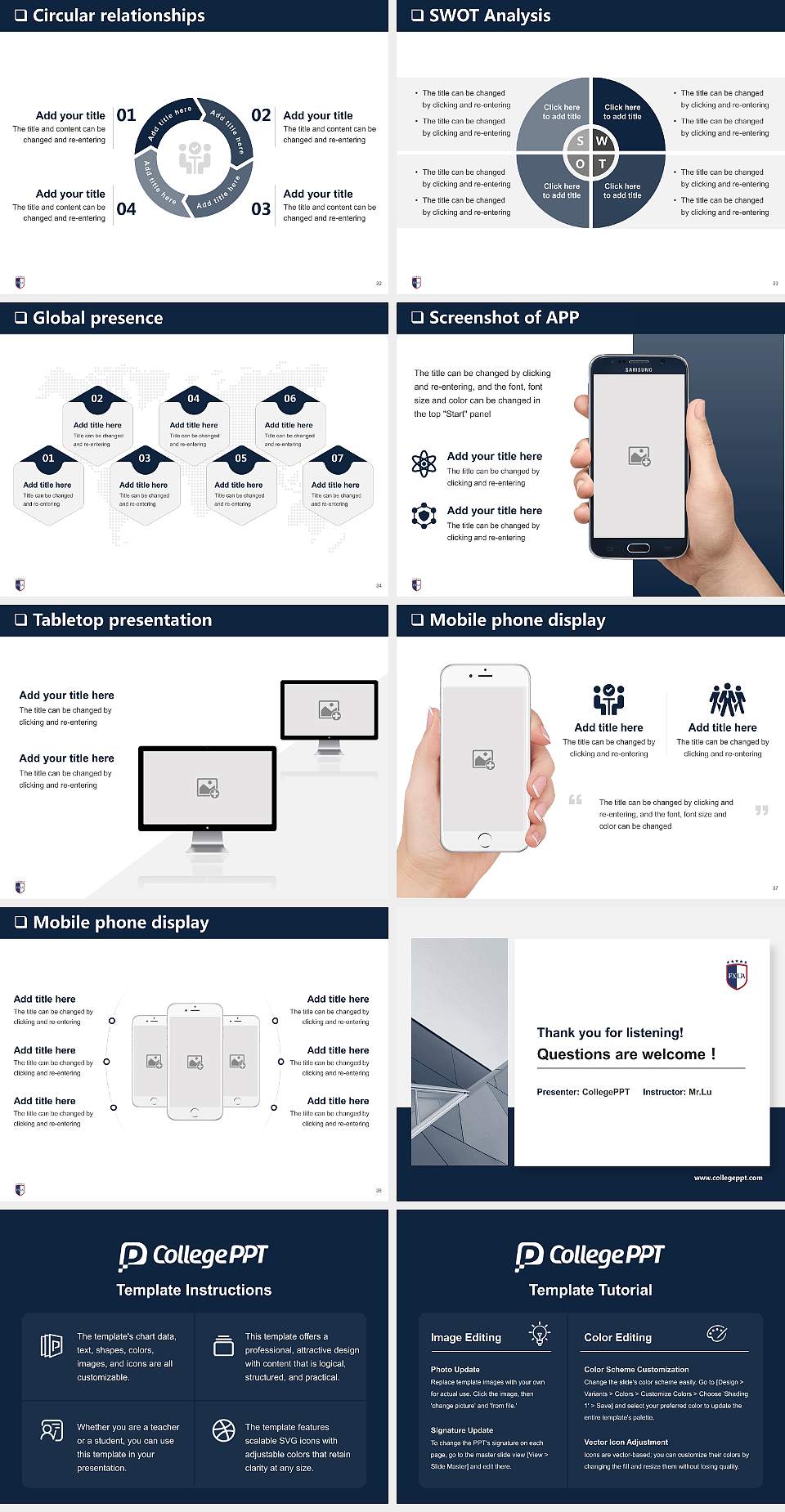 Fairfax University of America General Purpose PPT Template4:3 ratio PPT effect preview image5