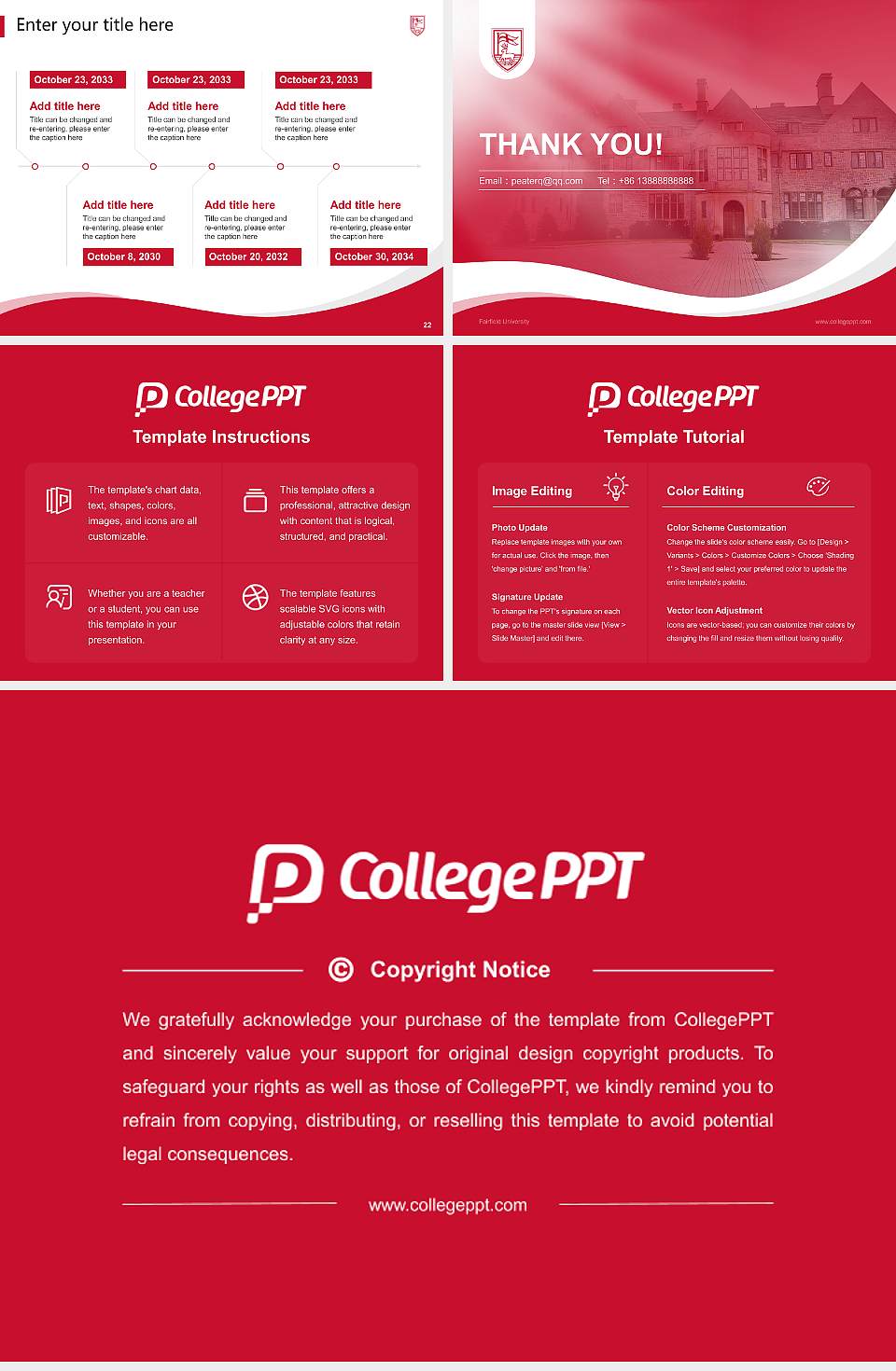 Fairfield University Lecture Sharing and Networking Event PPT Template4:3 ratio PPT effect preview image4