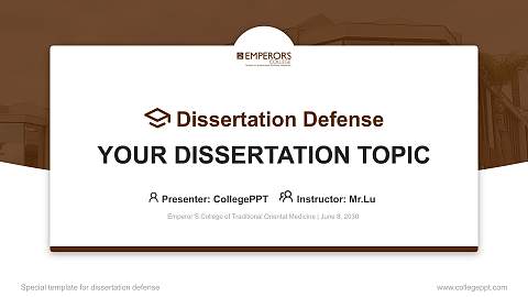 Emperor’S College of Traditional Oriental Medicine Graduation Thesis Defense PPT Template