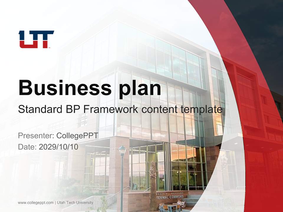 Utah Tech University Competition/Entrepreneurship Contest PPT Template4:3 ratio PPT effect preview image9