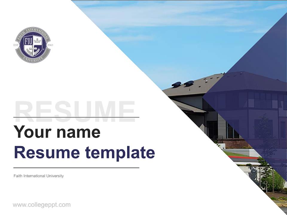 Faith International University Resume PPT Template4:3 ratio PPT effect preview image5