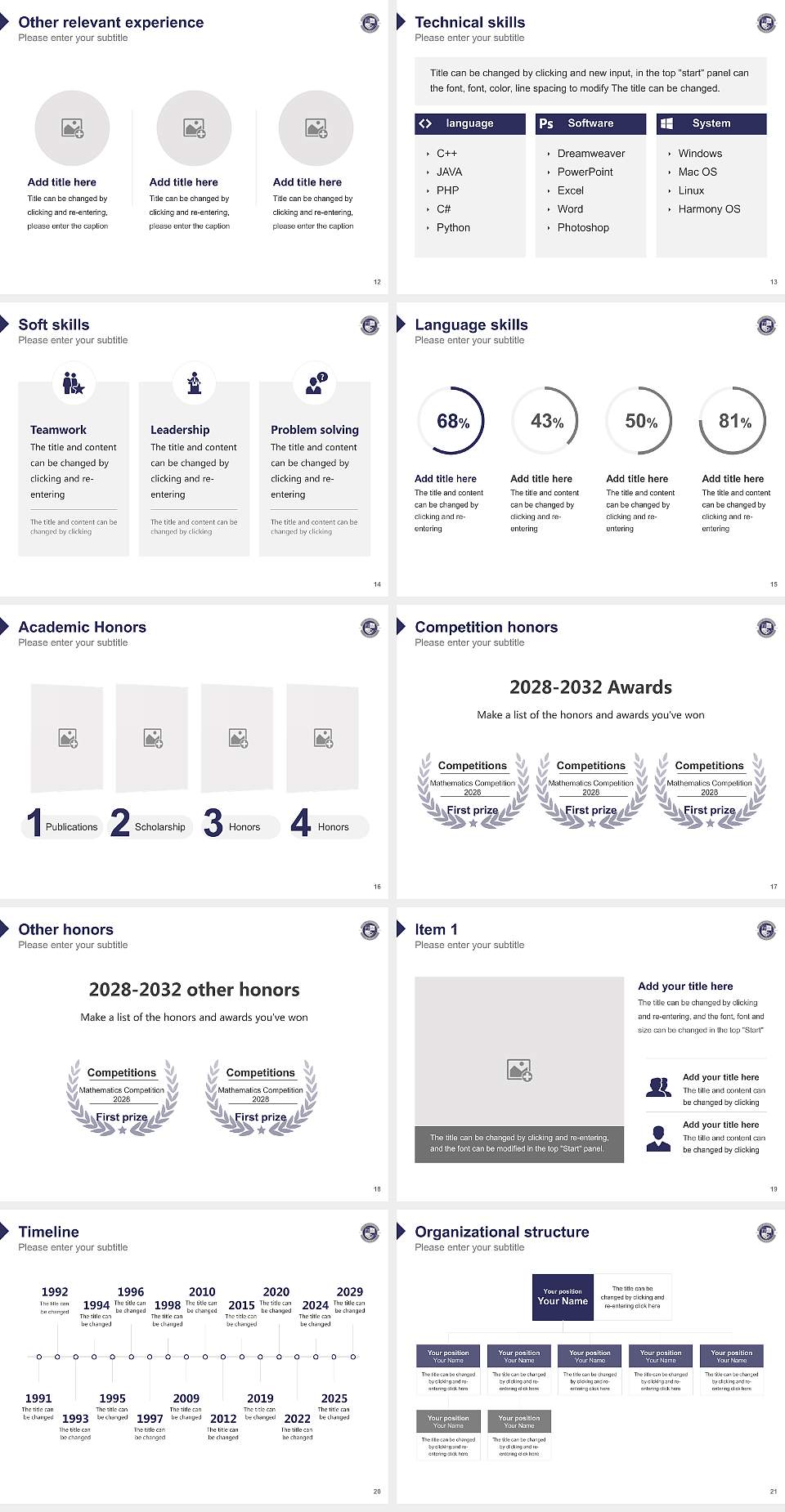 Faith International University Resume PPT Template4:3 ratio PPT effect preview image3