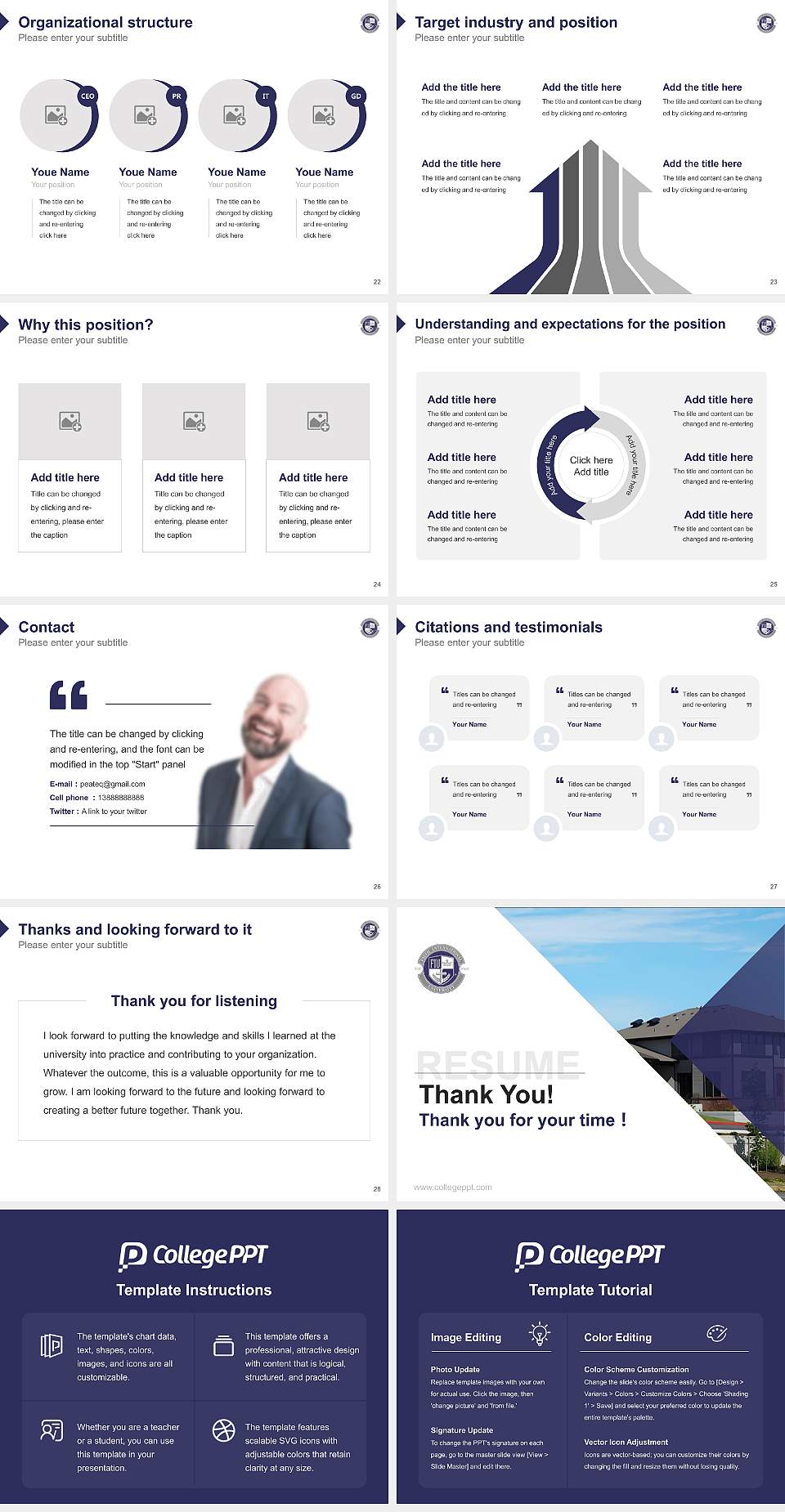 Faith International University Resume PPT Template4:3 ratio PPT effect preview image4