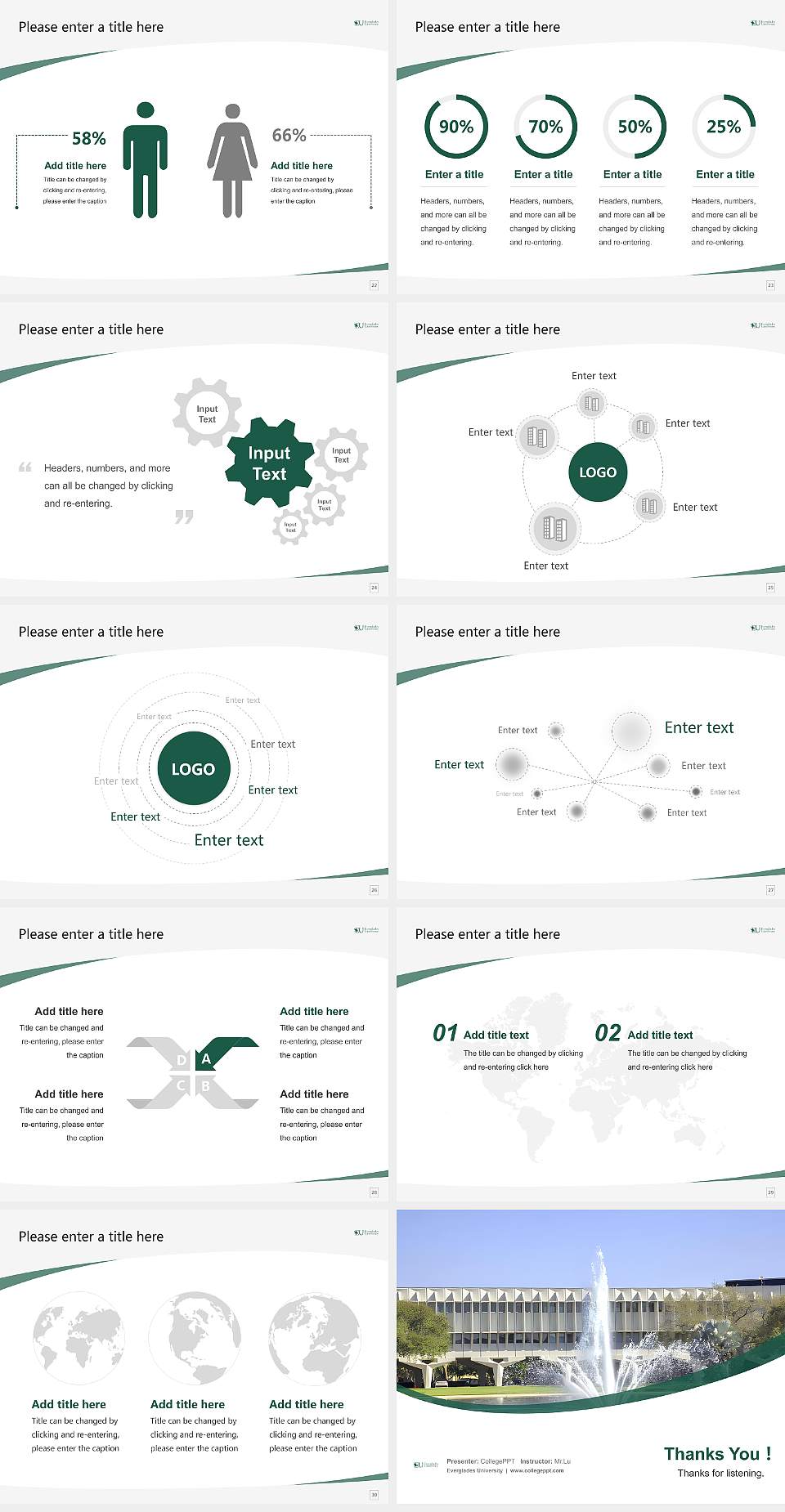 Everglades University Course/Courseware Creation PPT Template4:3 ratio PPT effect preview image4