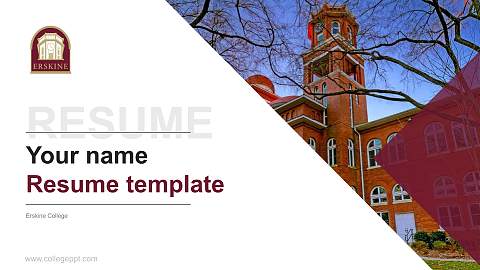Erskine College Resume PPT Template