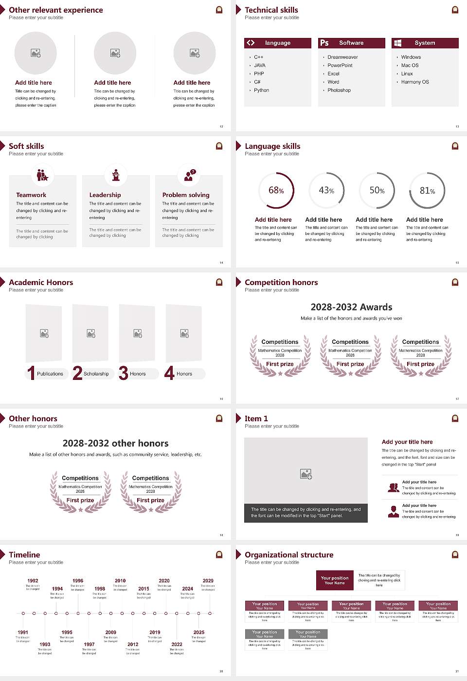 Erskine College Resume PPT Template16:9 ratio PPT effect preview image3
