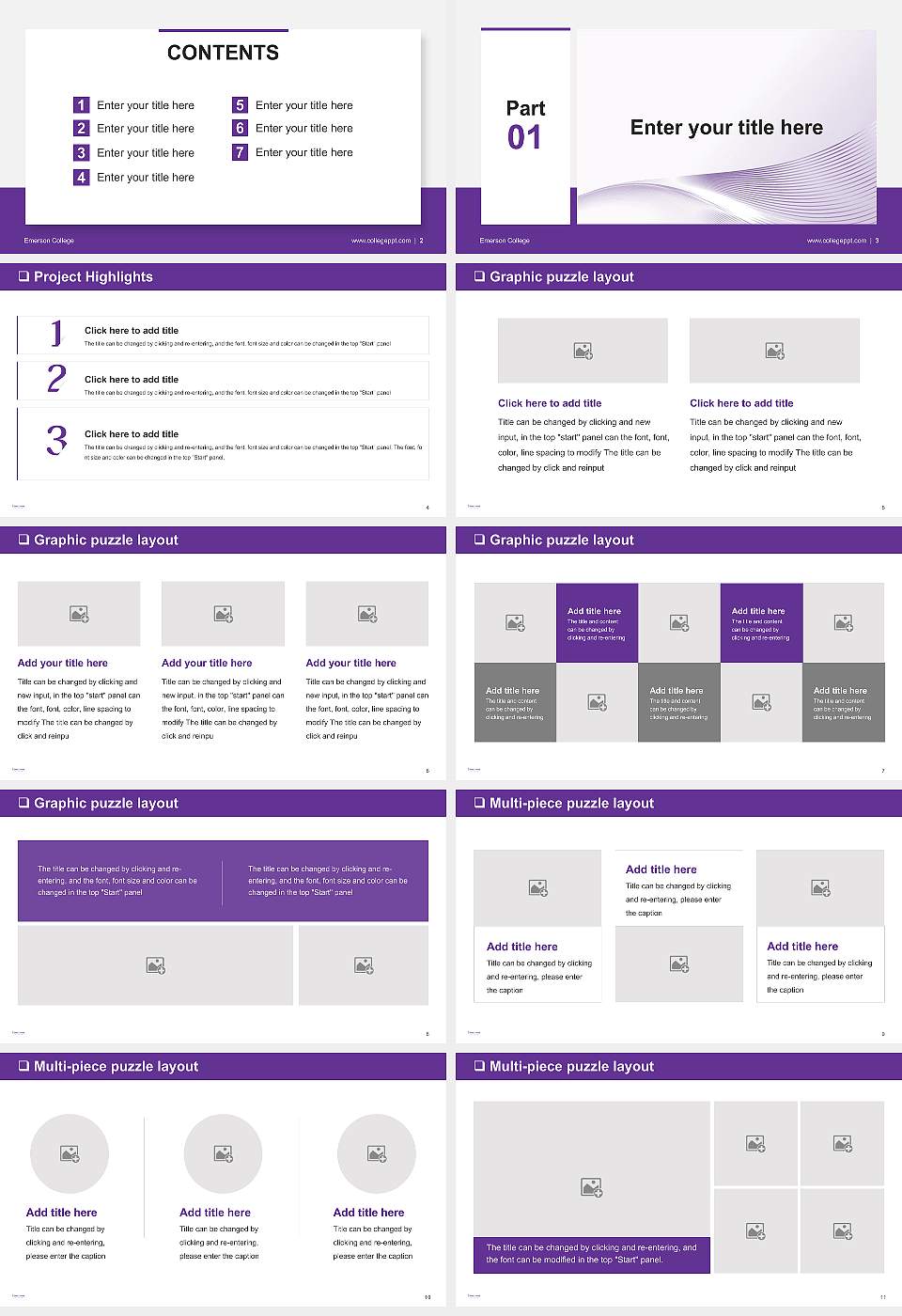 Emerson College General Purpose PPT Template16:9 ratio PPT effect preview image2