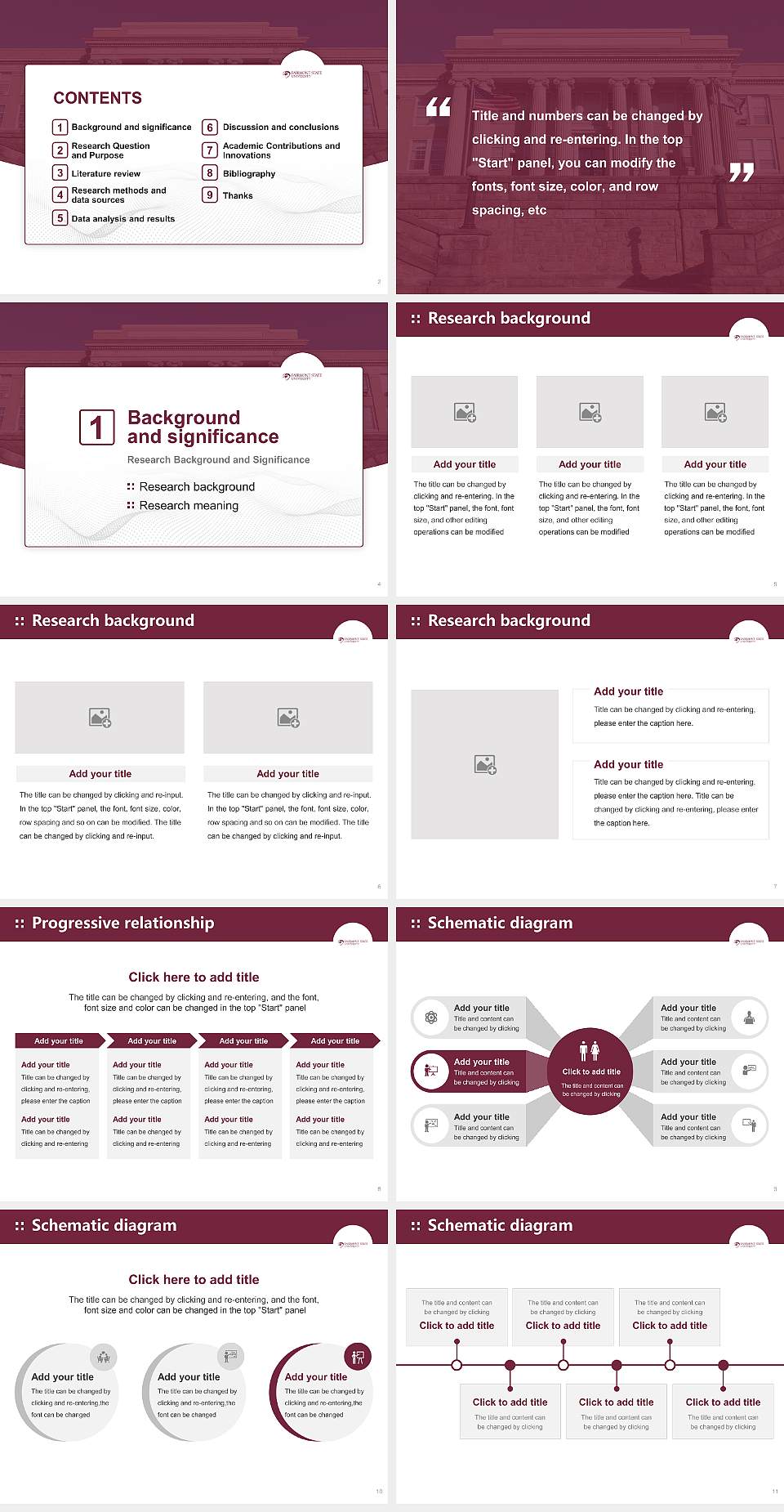 Fairmont State University Graduation Thesis Defense PPT Template4:3 ratio PPT effect preview image2