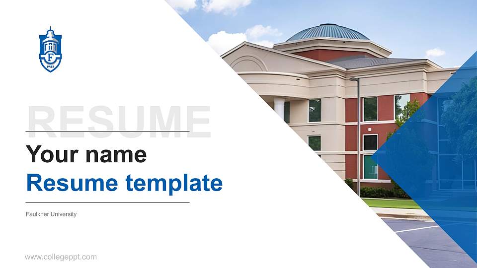 Faulkner University Resume PPT Template16:9 ratio PPT effect preview image