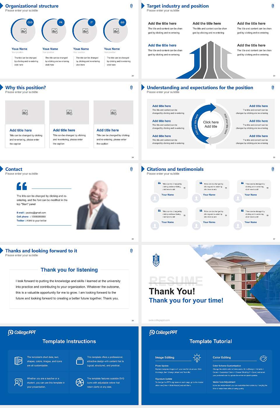 Faulkner University Resume PPT Template16:9 ratio PPT effect preview image4