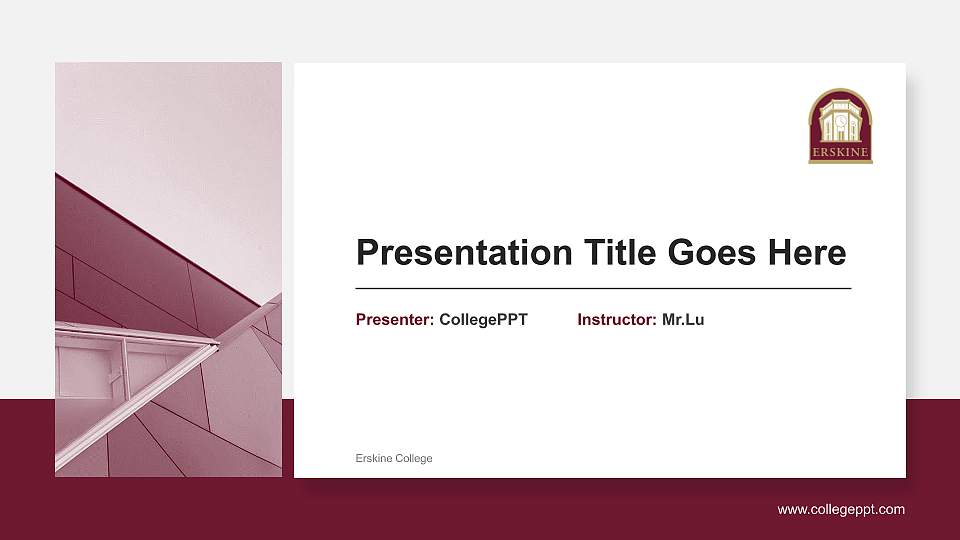 Erskine College General Purpose PPT Template16:9 ratio PPT effect preview image1