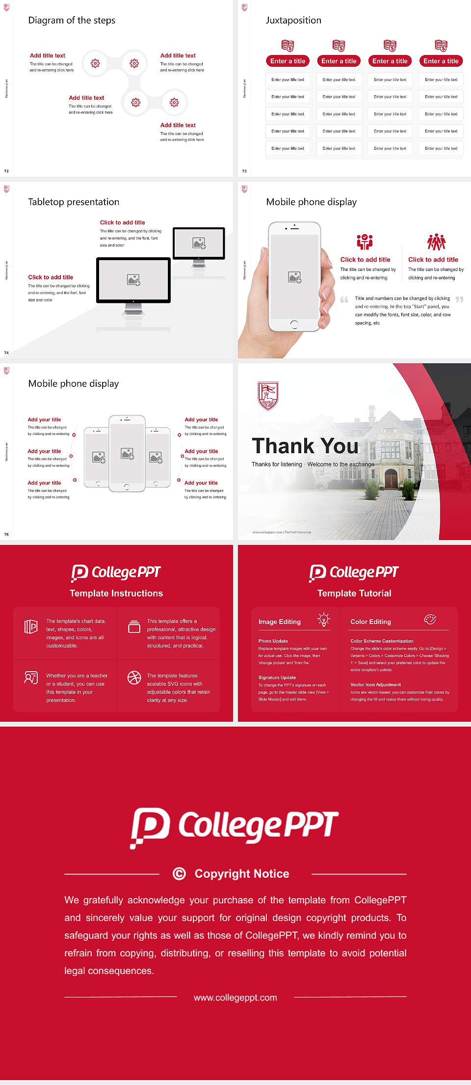 Fairfield University Competition/Entrepreneurship Contest PPT Template4:3 ratio PPT effect preview image9