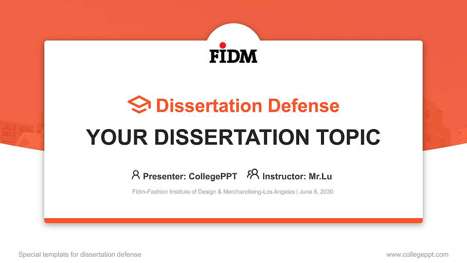 Fidm-Fashion Institute of Design & Merchandising-Los Angeles Graduation Thesis Defense PPT Template16:9 ratio PPT effect preview image