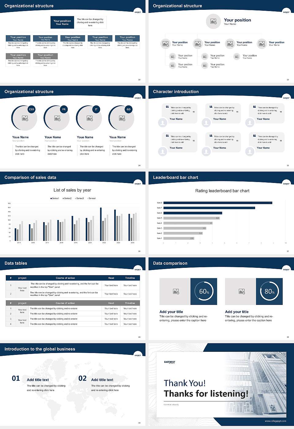 East-West University Academic Presentation/Research Findings Report PPT Template16:9 ratio PPT effect preview image4